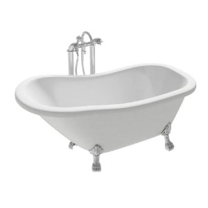 Jet-Line Design Badewanne QUEEN 170 x 80 x 80 cm Weiß mit Klauenfüßen