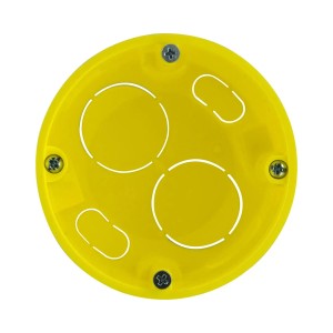 Orange Hohlwanddose, 68mm Durchmesser, für Schalter und Steckdosen in Hohlwänden.