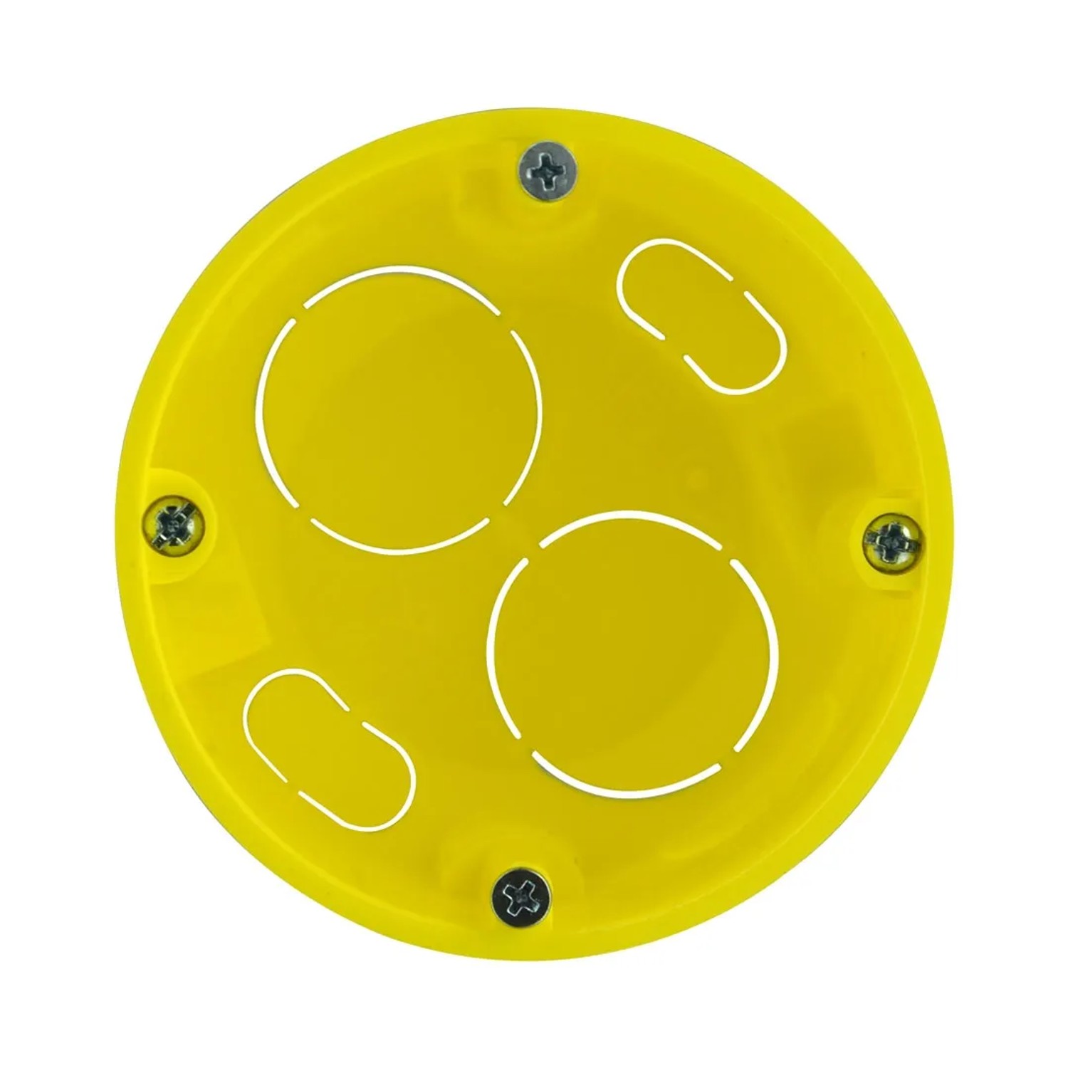 Orange Hohlwanddose, 68mm Durchmesser, für Schalter und Steckdosen in Hohlwänden.