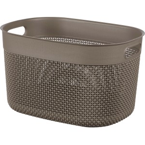 Curver Filo Recycling-Korb L in Cappuccino, 18L, aus Recyclingmaterial, mit Griffen.