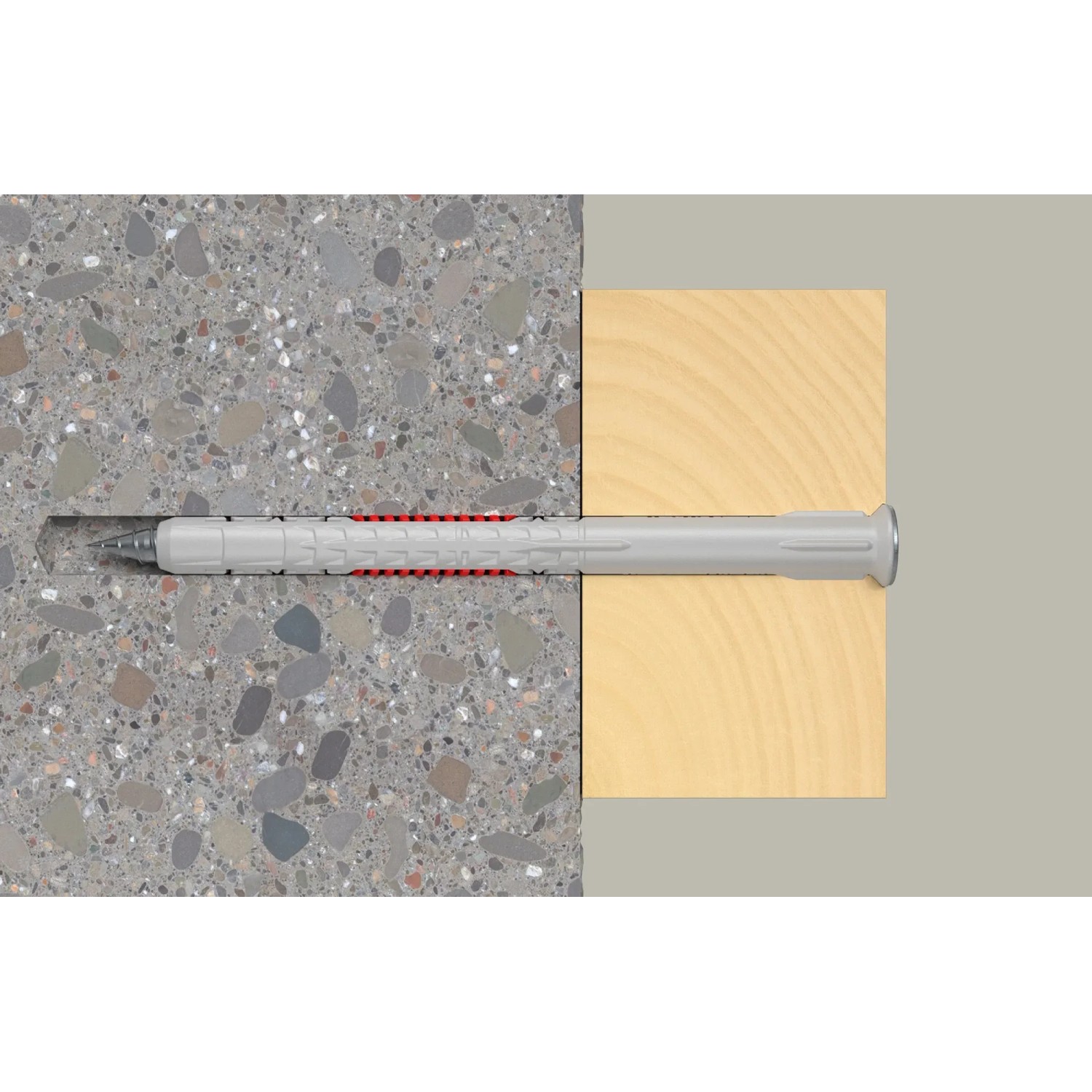 Fischer DuoXpand Dübel 10x160 mm mit Senkkopfschraube, geeignet für Beton und Mauerwerk.