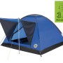 Blaues 3-Personen Domezelt Premium für Camping mit Vorzelt und 1000 mm Wassersäule.
