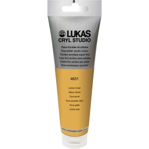 Tube Lukas Cryl Studio Premium Acrylfarbe, 125ml, Lichter Ocker.
