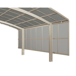 Ximax Carport Seitenwand, 2 Module, Edelstahl-Look, 150 cm, Zubehör für Carports.