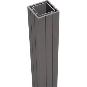 WPC-Pfosten mit Kappe inkl. Pfostenanker 240 x 7 x 7 cm Hellgrau