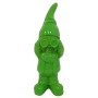 Grüne Deko-Figur: Zwerg mit Fernglas, 38 cm hoch, für die Gartendekoration.