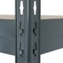 Detailaufnahme: Anthrazitfarbenes Ar Shelving Schwerlast-Steckregal mit Rivet-System.