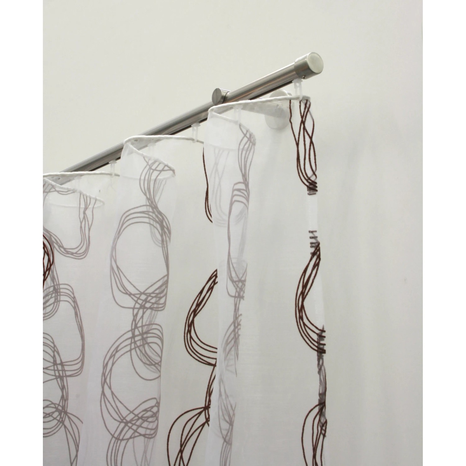 Gardinenstangen-Set Isa, 1-läufig, Edelstahl-Optik, mit Vorhang. Ideal für Gardinen & Vorhänge.