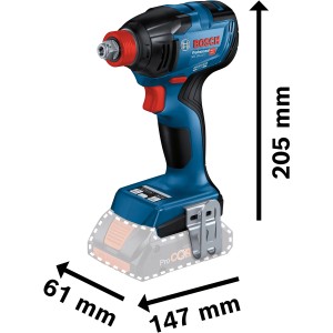 Bosch Professional GDX 18V-210 C Akku-Drehschlagschrauber Solo mit L-Boxx, blau/schwarz.