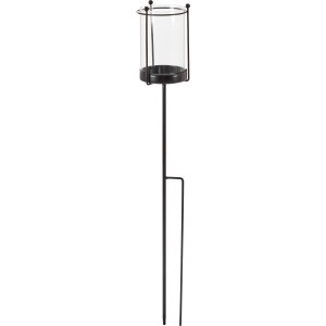 Gartenstecker Fackel Stäbe Eisen/Glas Schwarz 58 cm x Ø 9 cm
