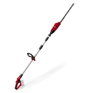 Einhell Akku-Teleskop-Heckenschere GE-HH 18/45 Li T Solo, rot/silber, für flexibles Schneiden von Hecken.