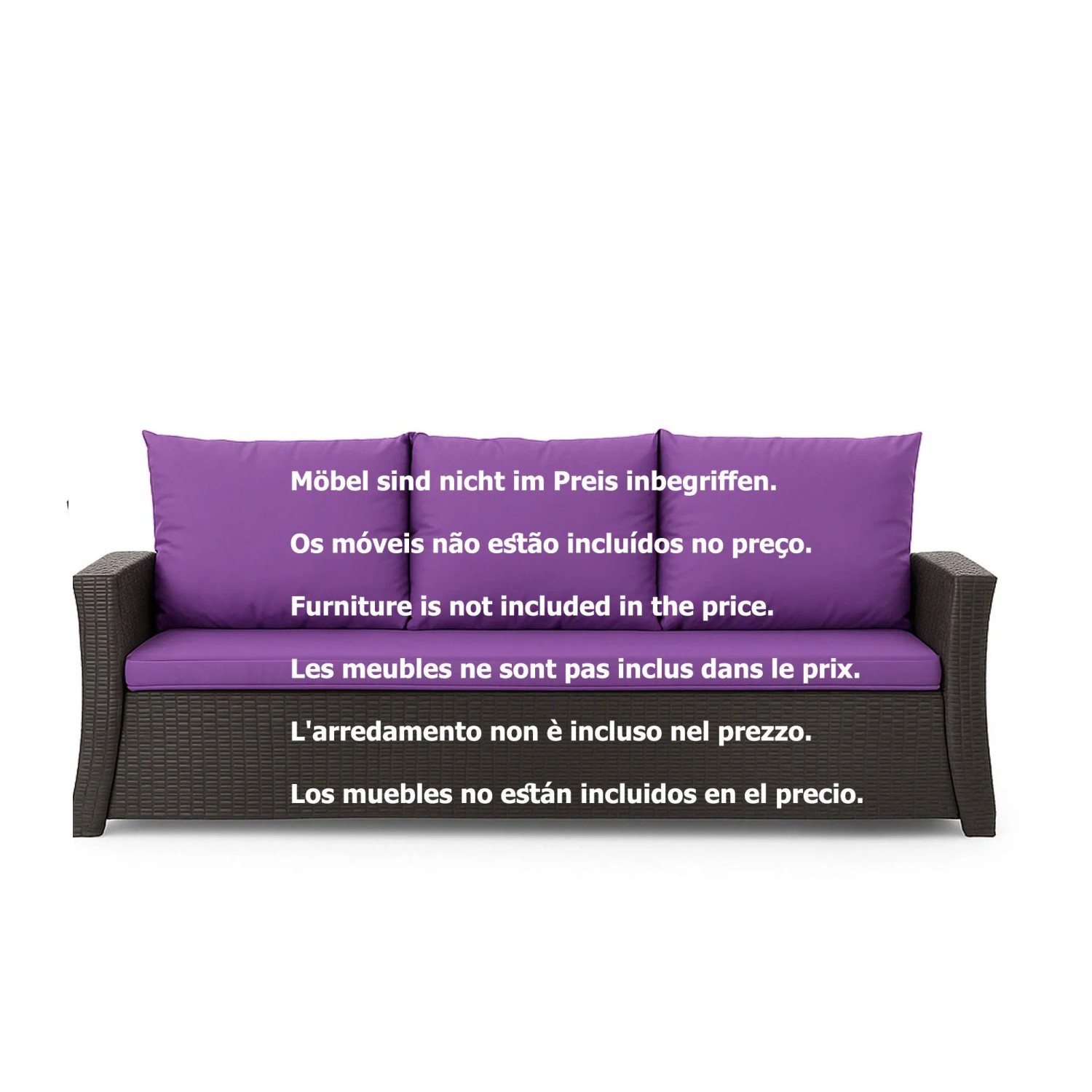 Violettes Setgarden Bankkissen-Set für 2-Sitzer Gartenbank, bestehend aus Sitz- und Rückenkissen.