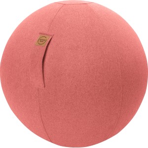 Lachsfarbener Sitting Ball Hocker Felt 150 l, Sitzsack mit Filzbezug und Seitentasche.