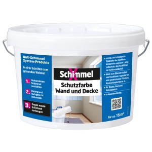 Eimer SchimmelX Schutzfarbe für Wand und Decke, weiße Anti-Schimmelfarbe für Innenräume, 2,5 l.