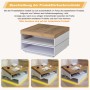okwish Couchtisch mit LED Schubladen Drehbar 65x65x40cm Hochglanz Weiß_7