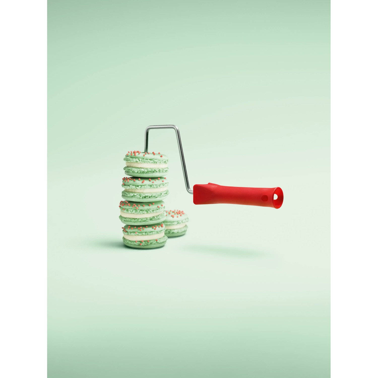 Schöner Wohnen Trendfarbe Macaron: Farbtöne wie leckere Macarons mit Farbroller.