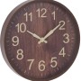 Wanduhr in Holzoptik, Ø 34 cm, braun, für die Wanddekoration.