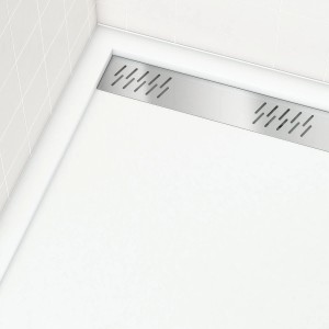 Weiße, barrierefreie baliv Duschtasse 90x90 mit Ablaufgitter. Ideal für moderne Bäder.