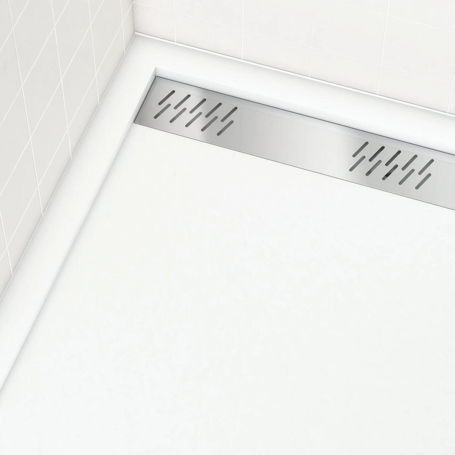 Weiße, barrierefreie baliv Duschtasse 90x90 mit Ablaufgitter. Ideal für moderne Bäder.