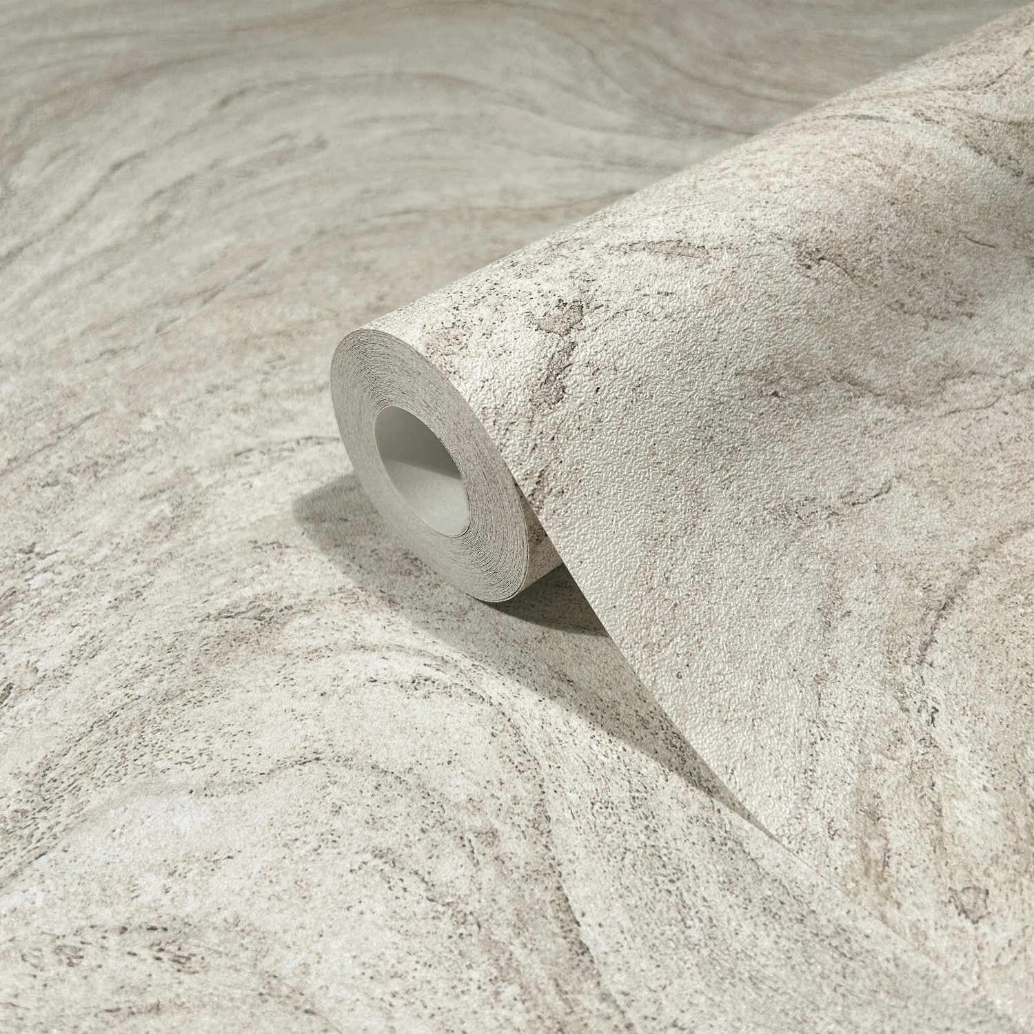 Marburg Vliestapete in Creme mit Stein- und Marmor-Optik, modernes Design.