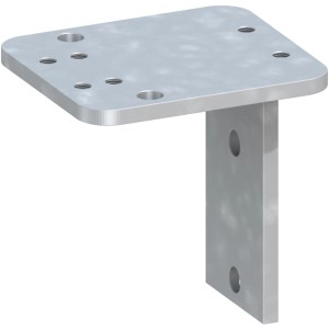 L-Stein Montageadapter für Zaun Aufschraubanker, feuerverzinkter Stahl mit Schrauben.