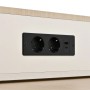 okwish Kücheninsel mit Rollen Ausziehtisch LED Beleuchtung Steckdosenleiste 128-200x71x92cm Weiß_10