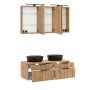 Held Möbel Waschtisch-Set Keramikbecken Schwarz 200 x 120 x 47 cm Eiche 2-tlg._4