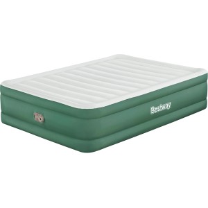 Bestway Luftbett, selbstaufblasend, 203x152x46cm, grün/weiß. Ideal für Camping & Zuhause.