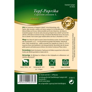 Samentüte Topf-Paprika Kobold von Quedlinburger: Mini-Paprika für Beet, Balkon & Terrasse.