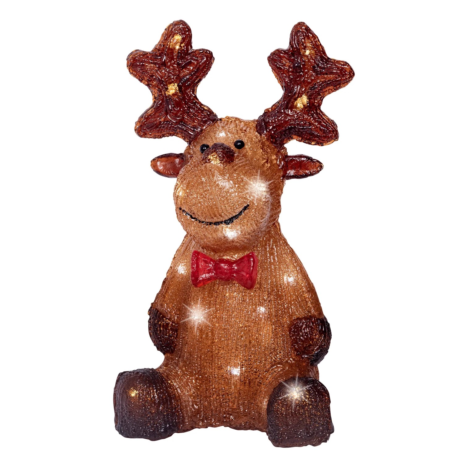 Lumineo Leuchtfigur Rentier 30 LEDs Kaltweiß 15 cm x 17 cm x 28 cm Braun kaufen bei OBI