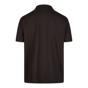 Schwarzes Hans Schäfer Workwear Polo-Shirt in Größe XL, Rückansicht. Arbeitskleidung für Herren.