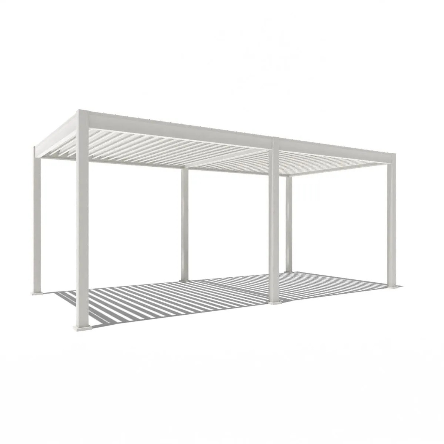 Weide E-Deluxe | elektrische Pergola mit LED | Voll Aluminium | 3 x 6 M | motorisiertes Lamellendach weiß_2