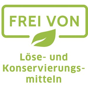 Symbol: Alpinaweiß Wandfarbe ist frei von Löse- und Konservierungsmitteln.