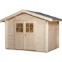 Unbehandeltes Weka Holz-Gartenhaus mit Satteldach und Doppeltür. Ideal als Gerätehaus oder Gartenpavillon.