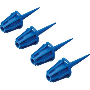 4 blaue LUX-TOOLS SILI STAR Kartuschendeckel 2in1 zum luftdichten Verschließen von Kartuschen.