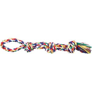 Jollypaw Doppel-Spieltau, 60 cm, aus Baumwolle, buntes Tauspielzeug für Hunde.