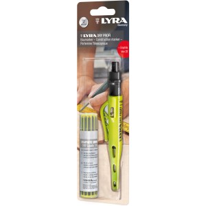 Baumarker Dry Profi Set mit Graphitminen: Präzisionswerkzeug zum Markieren, ideal für Bau und Handwerk.