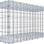 Leere Gabiona C-Ring-Gabione, 40x100x50 cm, Maschenweite 5x5 cm, aus verzinktem Drahtgitter.