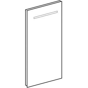 Geberit Renova Compact Lichtspiegel, rechteckig, mit integrierter Beleuchtung.