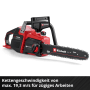 Einhell Akku-Kettensäge GP-LC 36/40 Li BL-Solo, rot/schwarz. Akku-Kettensäge für Baumschnitt und Brennholz.