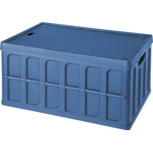 Tontarelli Klappbox Cargo, 62 l, azurblau, mit Deckel. Aufbewahrungsbox aus Kunststoff, faltbar und stapelbar.