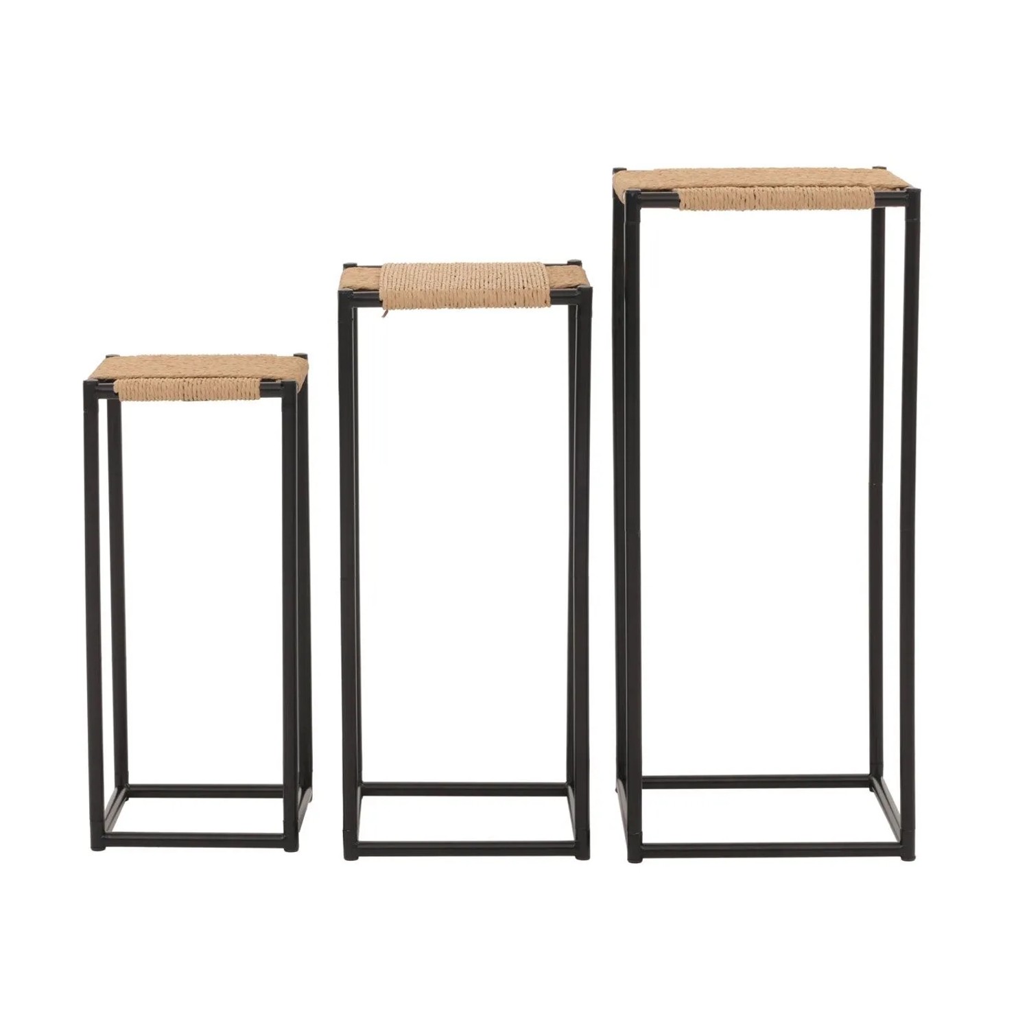 MCW 3er-Set Blumentisch N70 Stapelbar Metall Papierseil Naturfarben kaufen bei OBI
