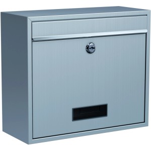 Basi Briefkasten BK 900 aus Edelstahl mit Schloss und 2 Schlüsseln.