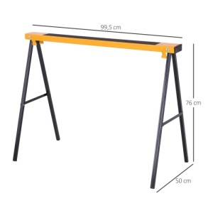 DURHAND Arbeitsbock Metall 99,5L x 50B x 76H cm Gelb
