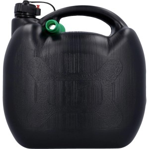 Schwarzer Cartrend Benzinkanister aus Kunststoff, 5 Liter, mit Einfüllstutzen.