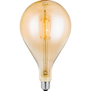 Just Light. E27 LED-Leuchtmittel in Glühlampenform, 4W, goldfarben, dimmbar.