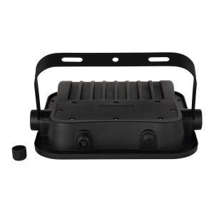 Schwarze, matte Globo Solarleuchte (25,4 cm) aus Kunststoff, Detailansicht.