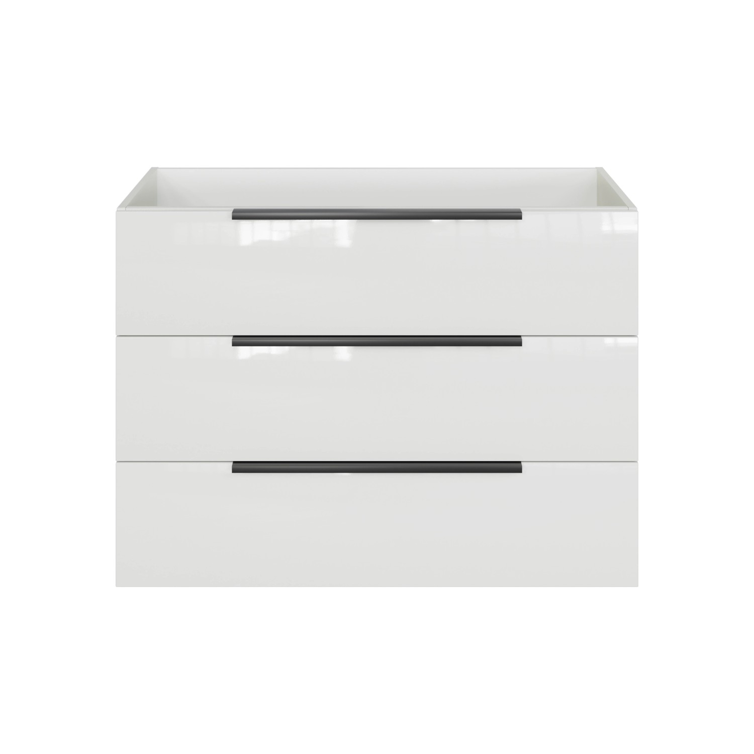 Pelipal Waschbeckenunterschrank Quantum 07, schneeweiß glänzend, 100 cm breit mit 3 Auszügen.