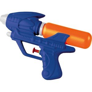 Blaue Wasserkanone WP 180 mit orangenem Tank für Sommerspaß.