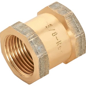 Gewinde-Muffe aus Rotguss, 14,9 mm (Rp 3/8), zur Rohrverbindung im Sanitärbereich.